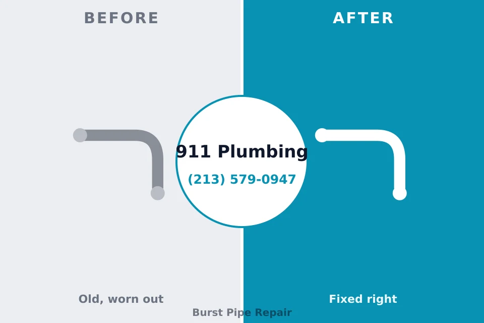 Before and after: plumbing repair Balfour, NC